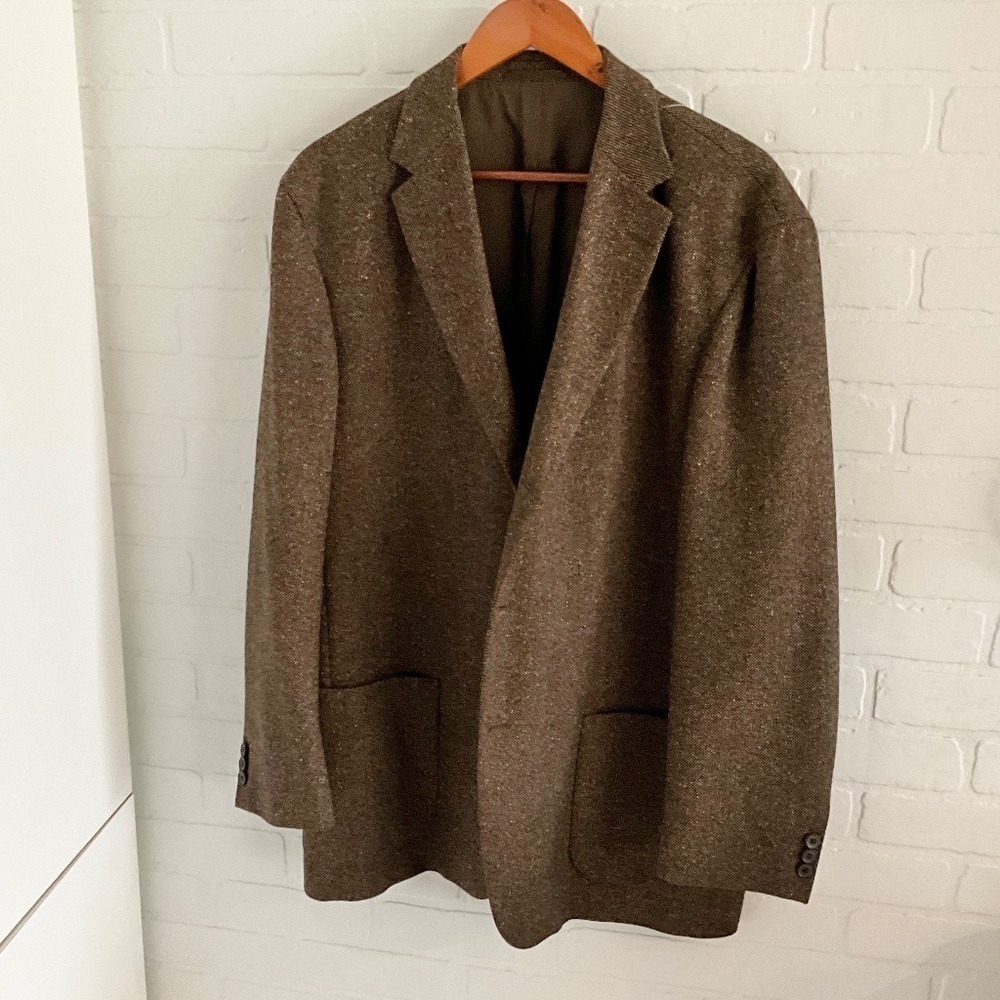 Hugo Boss Sirrah Silk Wool Tweed Blazer Quiet Luxury Hazelnut Brown US 48L - Picture 15 of 16